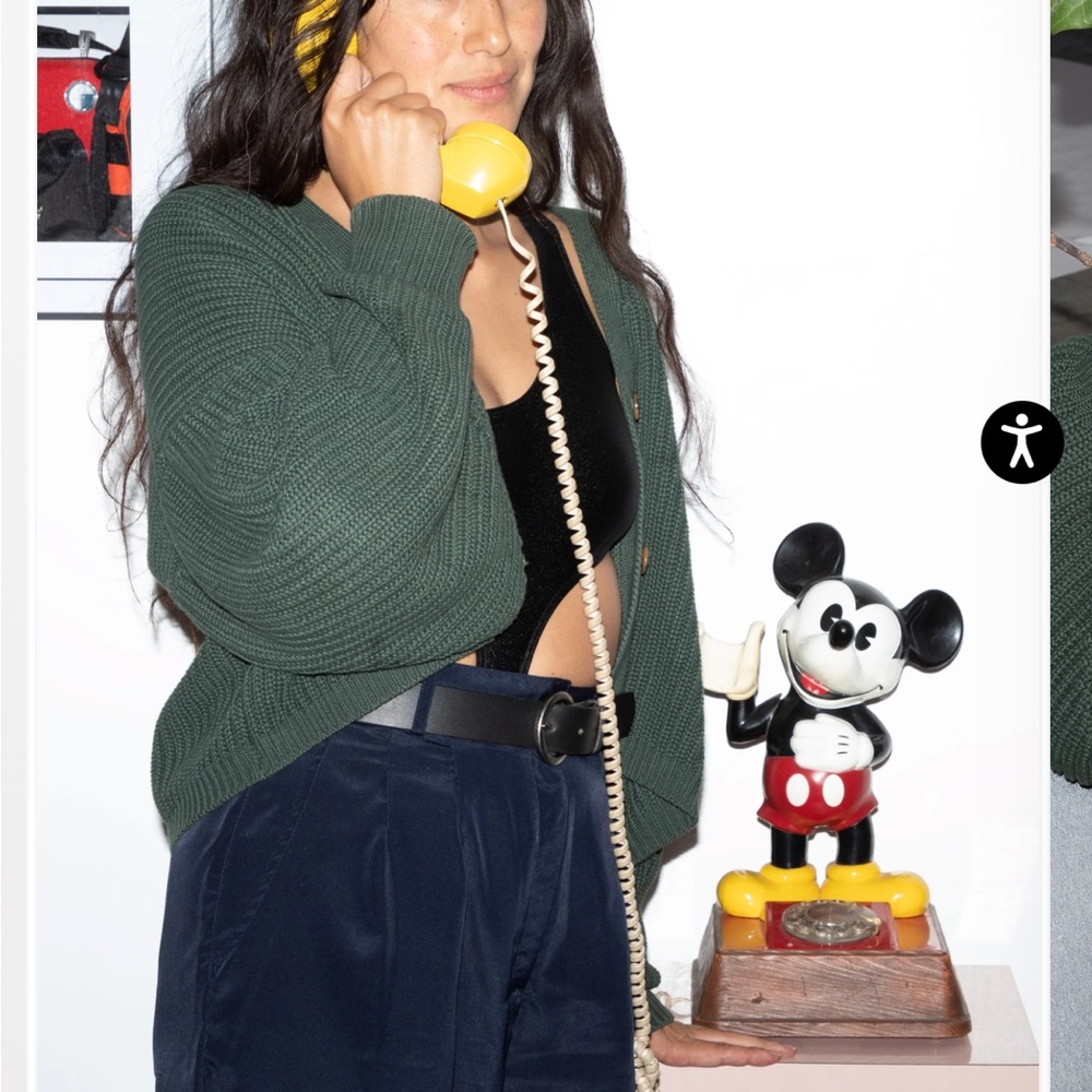 Los Angeles apparel fisherman cropped cardigan ivy